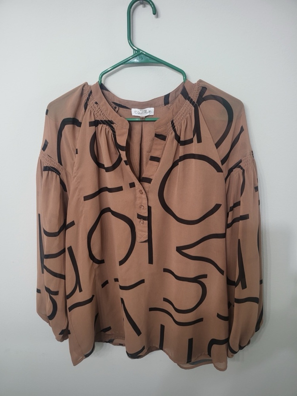 Women’s Calvin Klein Abstract Print Peasant Blouse Size M